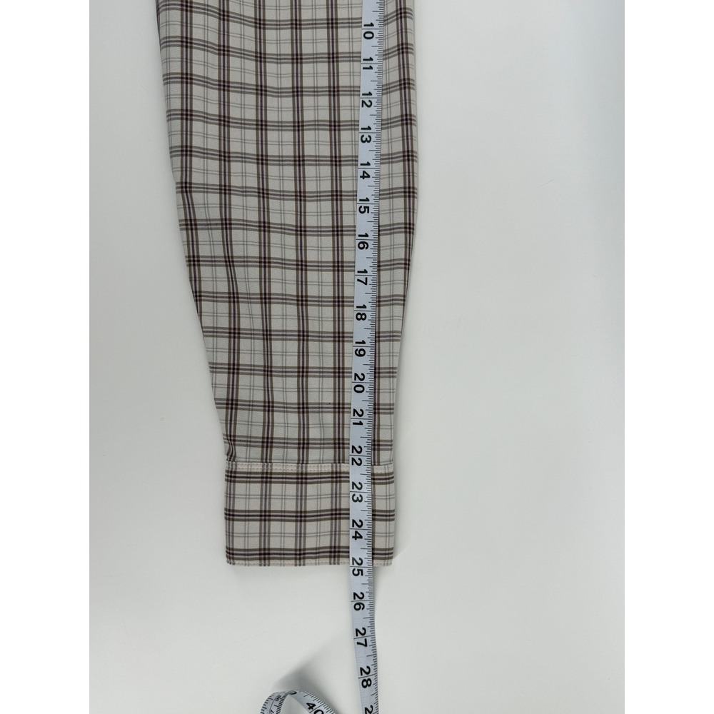 Mizzen+Main Leeward Classic Fit Large White Brown Plaid Performance 1WS-0853 - Picture 6 of 9